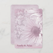 ウェディングRSVP赤面デイジーブーケ 出欠カード (正面/裏面)