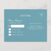 ウェディングRSVP返信レースひまわり&ストリングライト インビテーションポストカード (裏面)