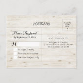 ウェディングRSVP返信水彩花素朴木 インビテーションポストカード (裏面)