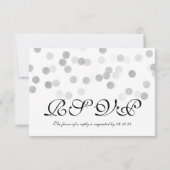 ウェディングRSVP銀フェイク箔グリッターライト 出欠カード (裏面)