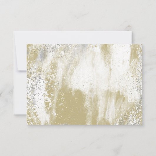 ウェディングRSVP食事応答エレガントシルバー金ゴールド 出欠カード (裏面)