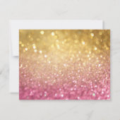 ウェディングRSVP《写真》ぼけ味ムービーチケットスタイル金ゴールドピンク 出欠カード (裏面)