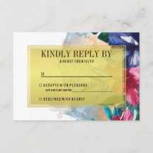 ウェディングRSVP |熱帯水色の花