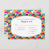 ウェディングRSVP 80のスタイル幾何学模様 出欠カード (正面/裏面)