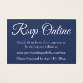 ウェディングRSVP Online Insert White Script & Navy, 09 (正面)