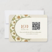 ウェディングRSVP QRコードヴィンテージアールヌーボーミュシャ 招待状 (正面)