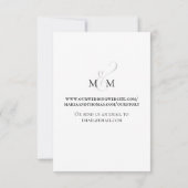 ウェディングRSVP QRコード白黒 出欠カード (裏面)