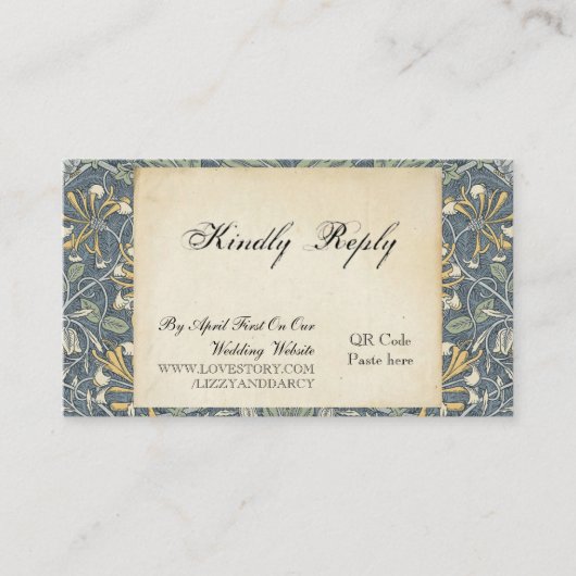 ウェディングRSVP QRコード エンクロージャーカード (正面)