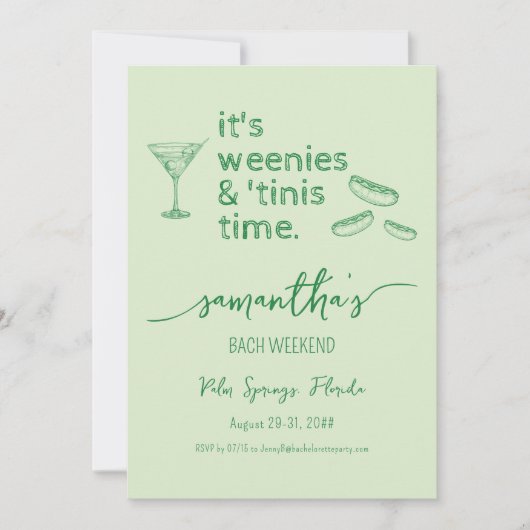 ウェニー&ティニーズマルティーニバチェロレッテビーチウィークエンド 招待状 (正面)