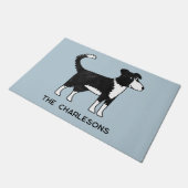 ウェパーソナライズされたルシ縁どコリー羊の犬 ドアマット (アングル)