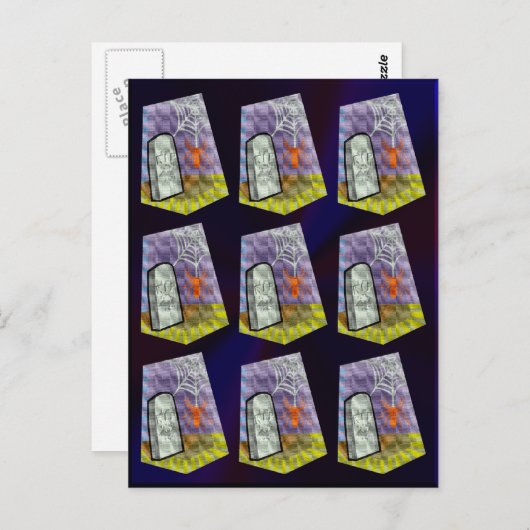 ウェブからのスパイダーと RIP マーカーパターン ポストカード (正面/裏面)