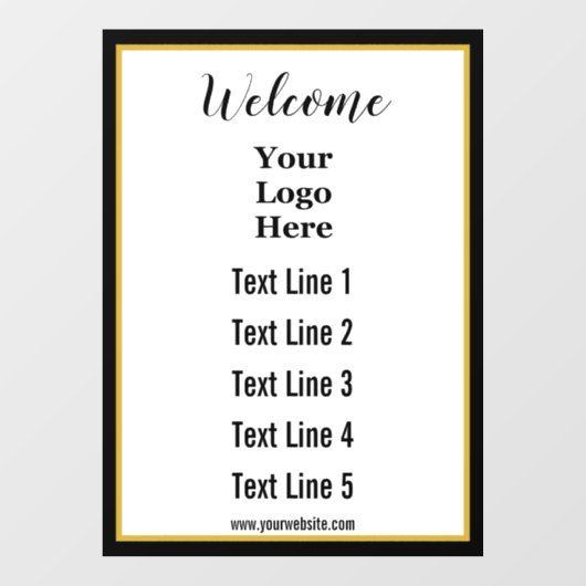 ウェブサイトのテキストとロゴはこちらへようこそ ウィンドウサイン (シート)