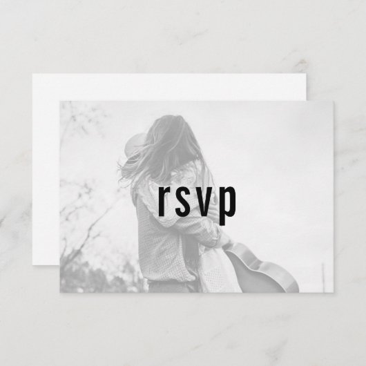 ウェブサイトのモダンな最小主義のシンプルな写真RSVP 出欠カード (正面/裏面)