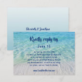 ウェブサイトの出欠確認の返信 現代的なトロピカルビーチ オーシャン 出欠カード (正面/裏面)