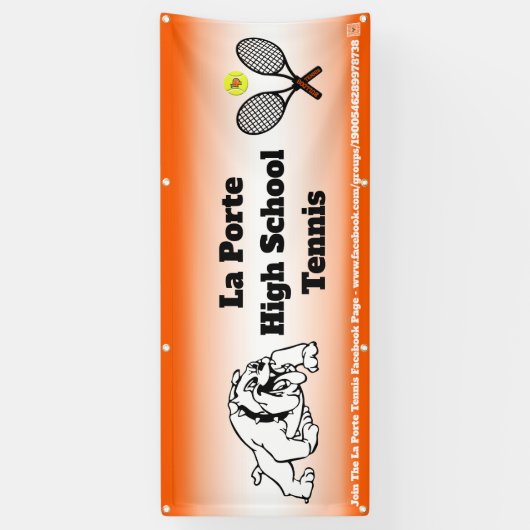 ウェブサイトの旗へのQRコードの高等学校のテニス 横断幕 (縦)