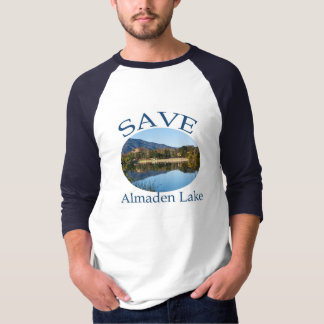 ウェブサイトの背部とのAlmaden湖の野球Tを救って下さい Tシャツ