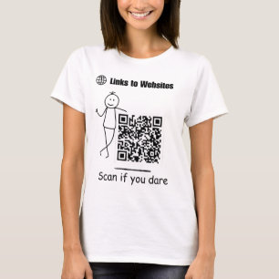 ウェブサイトへのQrコードTシャツリンクあえてスキャンもしする Tシャツ