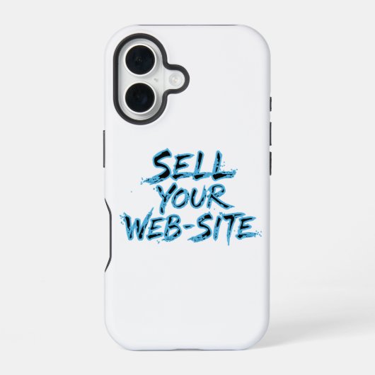 ウェブサイトを売り出せ ダークブルーのディストレス風タイポグラフィ iPhone 16ケース (裏面)