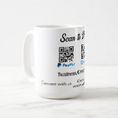 ウェブサイトを追加して支払うQRコードPayPal Venmo コーヒーマグカップ (正面左)