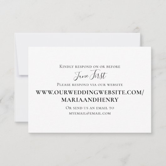 ウェブサイトシンプルテンプレートを介したミニマルな対応 出欠カード (正面)