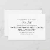 ウェブサイトシンプルテンプレートを介したミニマルな対応 出欠カード (正面/裏面)