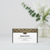 ウェブサイト情報黒の金ゴールドを結婚するアールデコ 名刺 (スタンド正面)