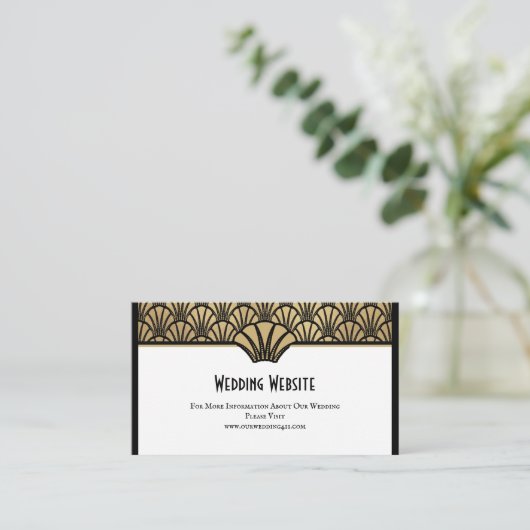 ウェブサイト情報黒の金ゴールドを結婚するアールデコ 名刺 (スタンド正面)