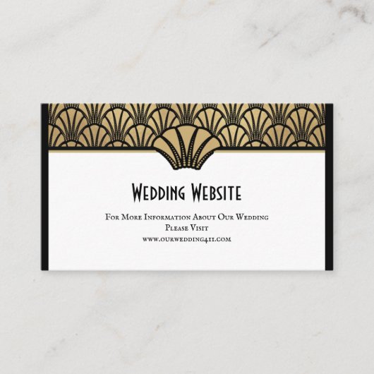 ウェブサイト情報黒の金ゴールドを結婚するアールデコ 名刺 (正面)