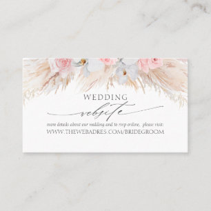 ウェブサイト結婚パステルトロピカルフラワー&パンパス 名刺