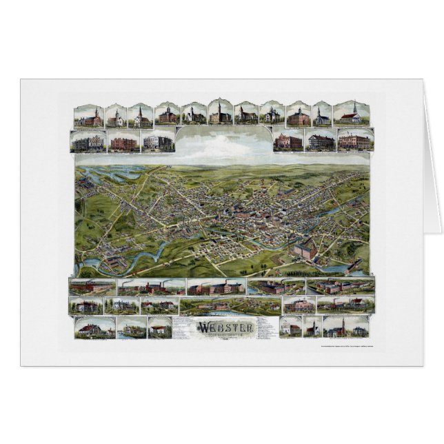 ウェブスターのMAのパノラマ式の地図- 1892年 (正面横)