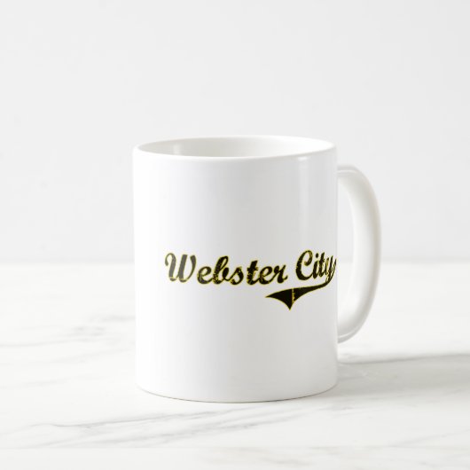 ウェブスター都市アイオワのクラシックなデザイン コーヒーマグカップ (正面右)