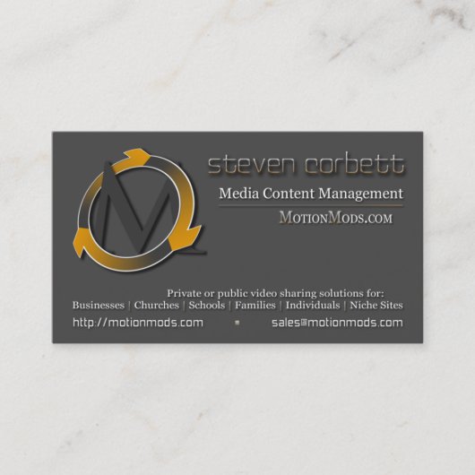 ウェブデザインの名刺- MotionMods.com 名刺 (正面)