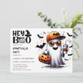 ウェブ | ゴースト バット | ハロウィン 誕生日 招待状 (スタンド正面)