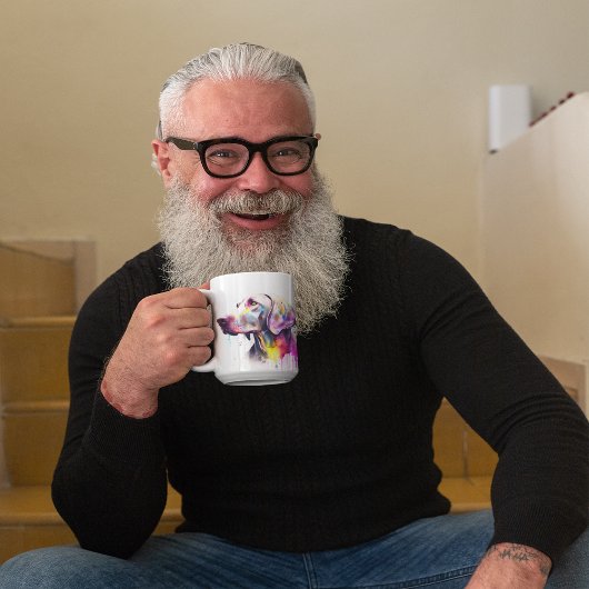 ウェマカラフルラナー犬ペットコーヒーマグ、カップ コーヒーマグカップ