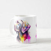 ウェマカラフルラナー犬ペットコーヒーマグ、カップ コーヒーマグカップ (正面左)