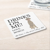 ウェマパーソナライズされたラナー結婚ズ スクエアペーパーコースター (アングル)