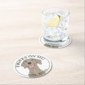 ウェマパーソナライズされたラナー結婚ドッグ ラウンドペーパーコースター (インサイチュ)