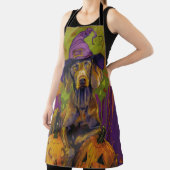 ウェマ不気味ラナー犬ハロウィーン魔女とカボチャ エプロン (インサイチュ)