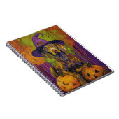 ウェマ不気味ラナー犬ハロウィーン魔女とカボチャ ノートブック (右側)