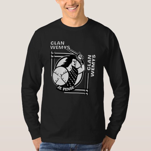 ウェミス氏族 ゲール語モットー 剣士 Tシャツ (正面)