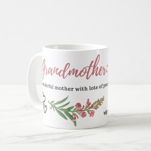 ウェラブユーおばあちゃん引用文写真 コーヒーマグカップ (正面左)