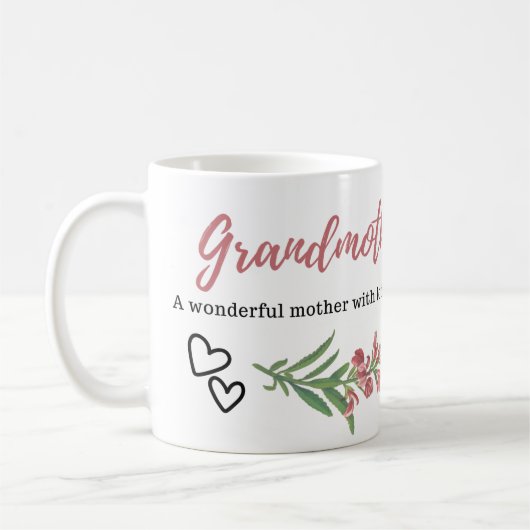 ウェラブユーおばあちゃん引用文写真 コーヒーマグカップ (左)