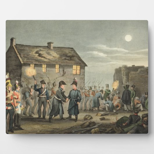 ウェリントンとブリュッセルの偶然の出会い フォトプラーク (正面)