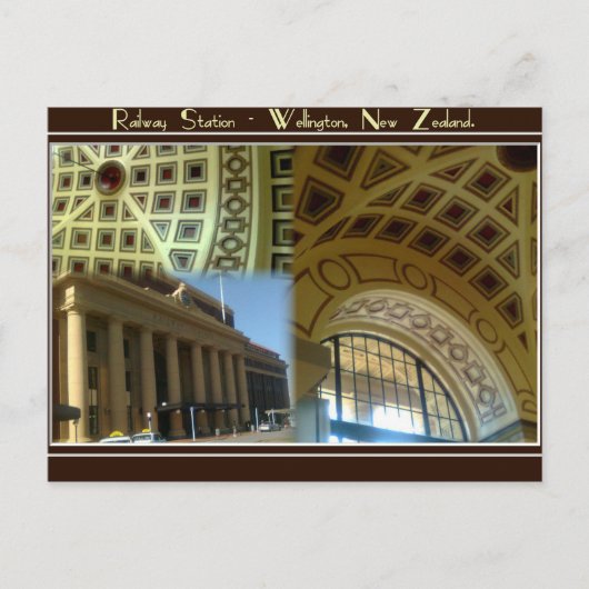 ウェリントンの駅-ニュージーランド。 ポストカード (正面)