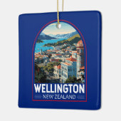 ウェリントンニュージーランドトラベルアートヴィンテージ セラミックオーナメント (左)