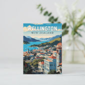 ウェリントンニュージーランドトラベルアートヴィンテージ ポストカード (スタンド正面)