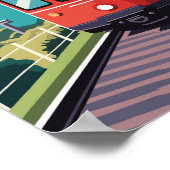 ウェリントンニュージーランドヴィンテージ旅行イラストレーション ポスター (角)