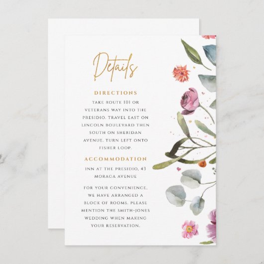 ウェリントンブーツの花のディテール エンクロージャーカード (正面/裏面)