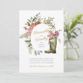 ウェリントンブーツフローラ結婚式招待状 招待状 (スタンド正面)