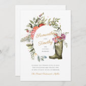 ウェリントンブーツフローラ結婚式招待状 招待状 (正面/裏面)